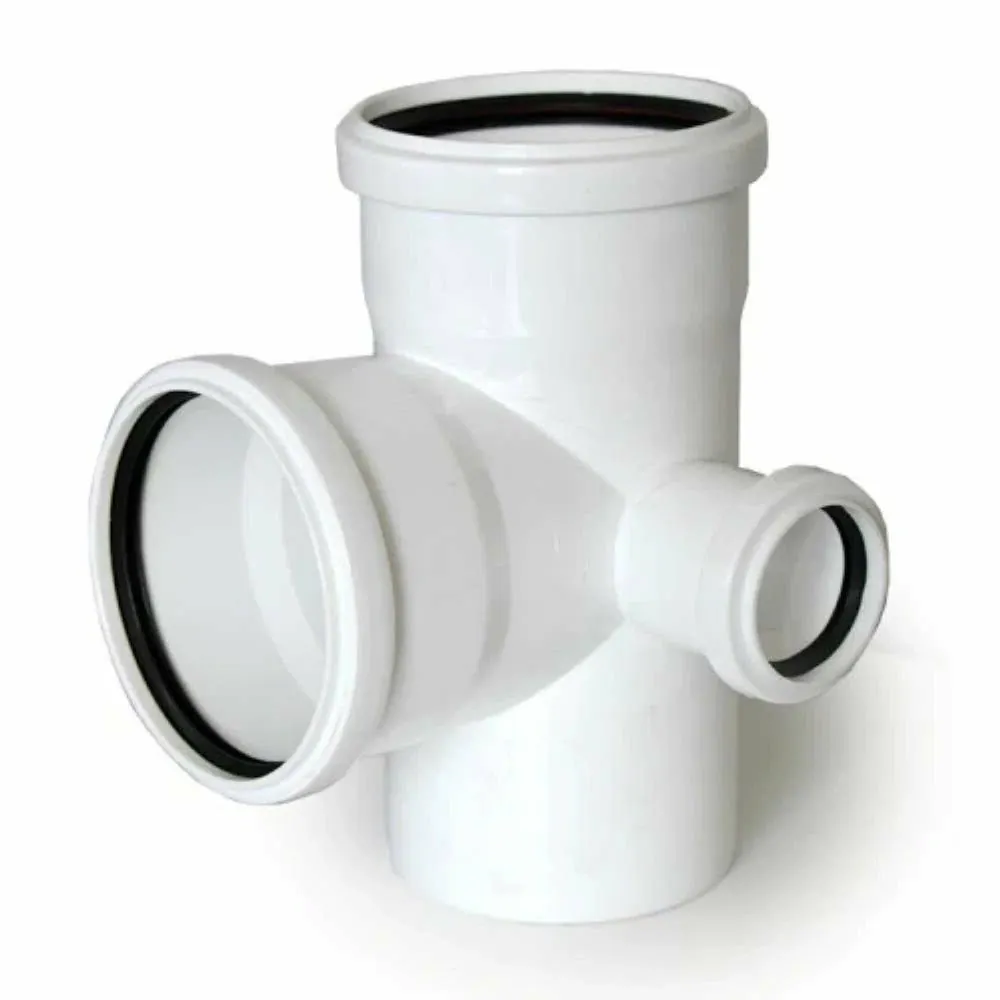 Крестовина ПП двухплоскостная D 110х110х 50/87° правая бел. бесшумная РосТурПласт